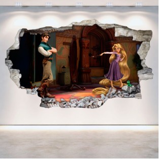 Vinilos agujero 3d disney tangled enredados