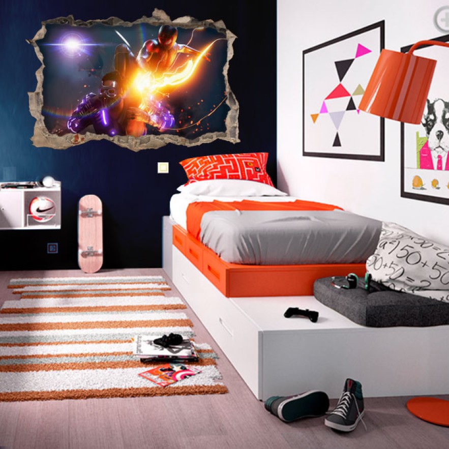 Vinilos juveniles agujero 3d spider man miles morales