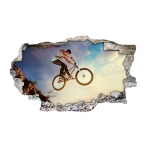 Vinilos agujero 3d deportista bmx