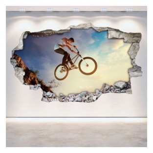 Vinilos agujero 3d deportista bmx