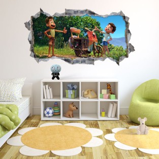 Vinilos decorativos agujero 3d película luca disney pixar