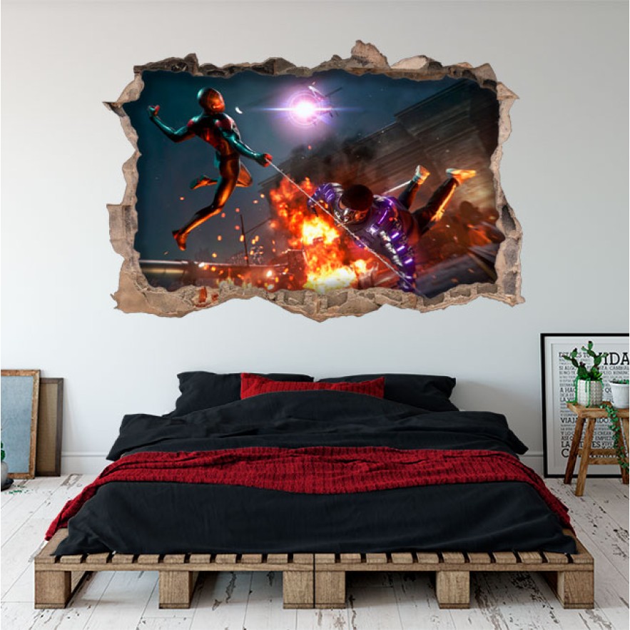 Vinilos efecto 3d marvel spider man miles morales
