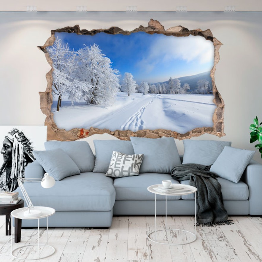 Vinilos agujero3d naturaleza nevada