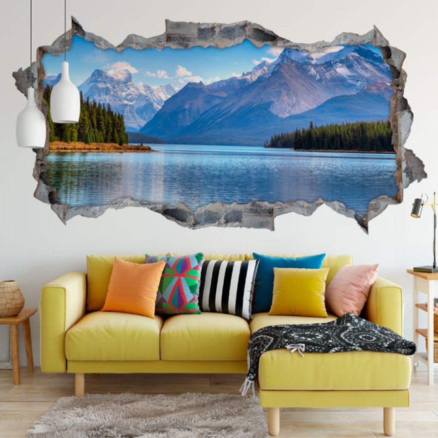 Vinilos agujero 3d panorámica canadá