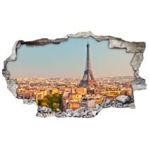 Vinilos agujero 3d panorámica parís torre eiffel
