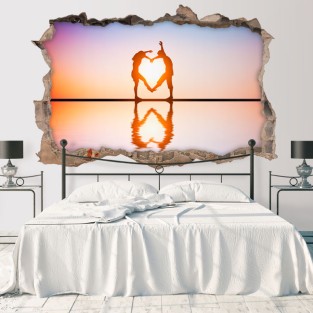 Vinilos aguejro 3d siluetas corazón Vinilos aguejro 3d siluetas corazón