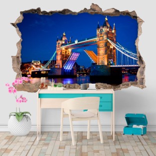 Vinilos agujero 3d tower bridge londres Vinilos agujero 3d tower bridge londres