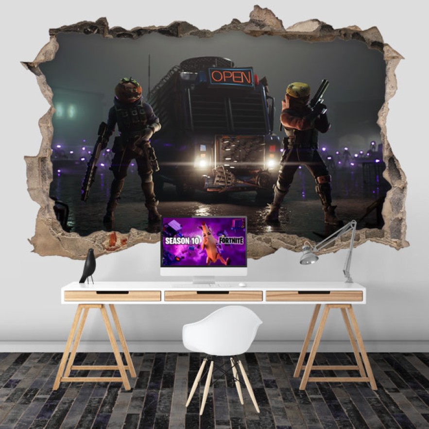 Vinilos agujero 3d videojuego fortnite