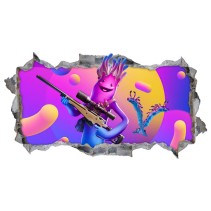 Vinilo agujero pared 3d fortnite