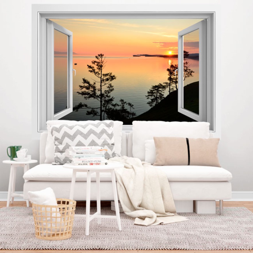 Vinilos ventana 3d rusia siberia lago baikal