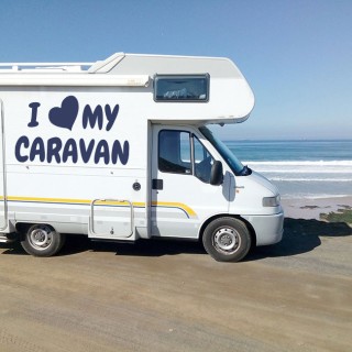 Vinilos decorativo autocaravanas frase i love my caravan