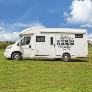 Vinilos autocaravanas rosa de los vientos con texto Vinilos autocaravanas rosa de los vientos con texto