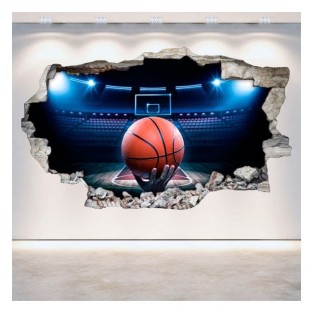 Vinilos agujero 3d mano baloncesto