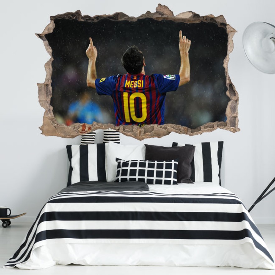 Vinilos agujero 3d barcelona lionel messi