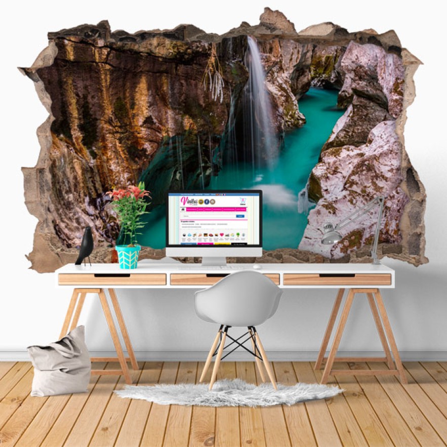 Vinilos agujero 3d pared cascadas en eslovenia