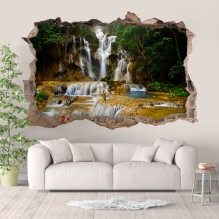 Vinilos agujero 3d cascadas en la naturaleza Vinilos agujero 3d cascadas en la naturaleza