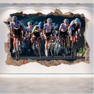 Vinilos agujero 3d deportistas ciclismo Vinilos agujero 3d deportistas ciclismo