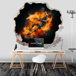 Vinilo counter strike cs go agujero 3d