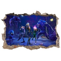 Vinilo videojuego fortnite agujero 3d mundo zombies