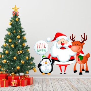Vinilos decorativo santa regalos navidad