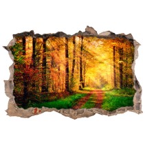 Vinilo agujero 3d camino en la naturaleza