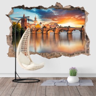 Vinilos agujero 3d praga puente carlos