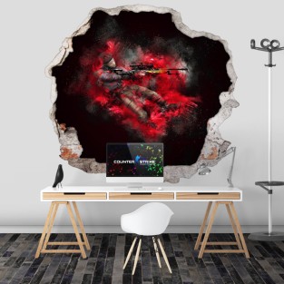 Vinilo decorativo counter strike cs go 3d