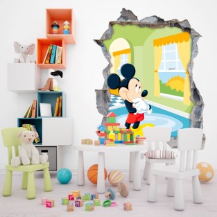 Vinilos agujero 3d infantil disney mickey mouse