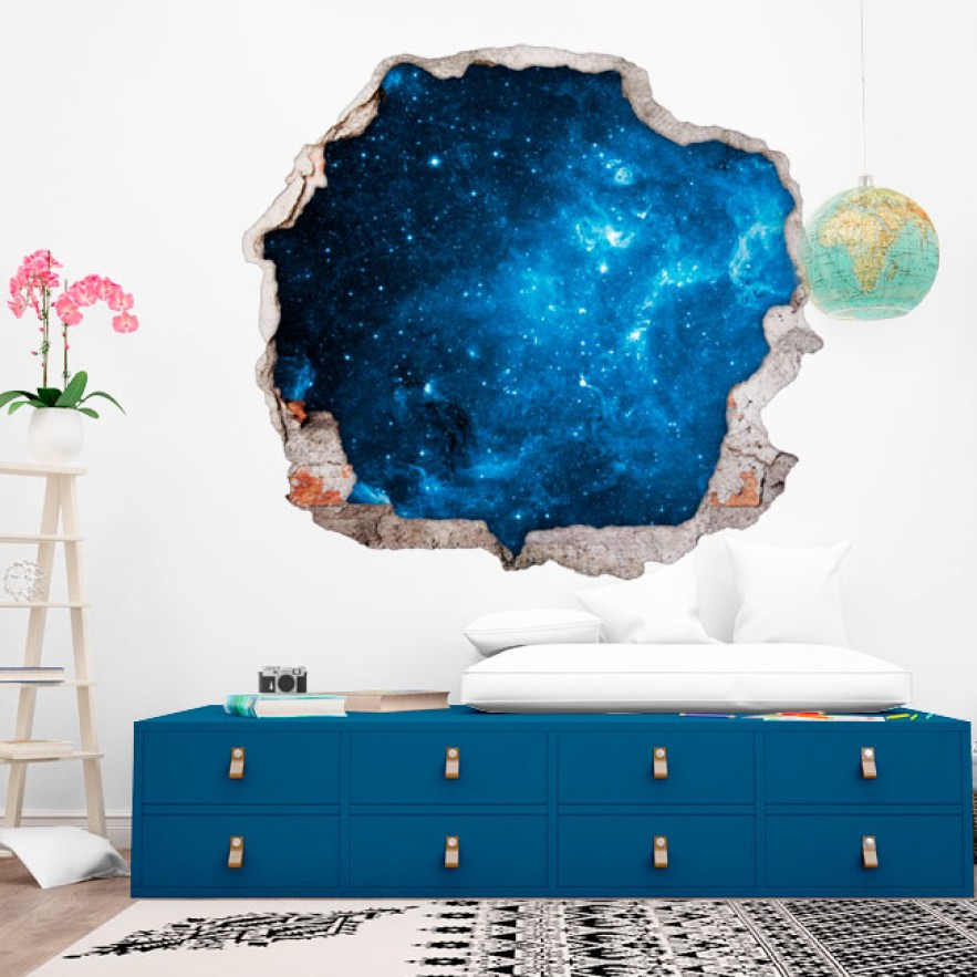 Vinilosagujero 3d estrellas en el cosmos