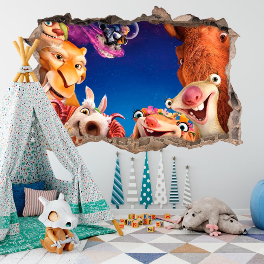 Vinilos decorativo agujero 3d ice age el gran cataclismo