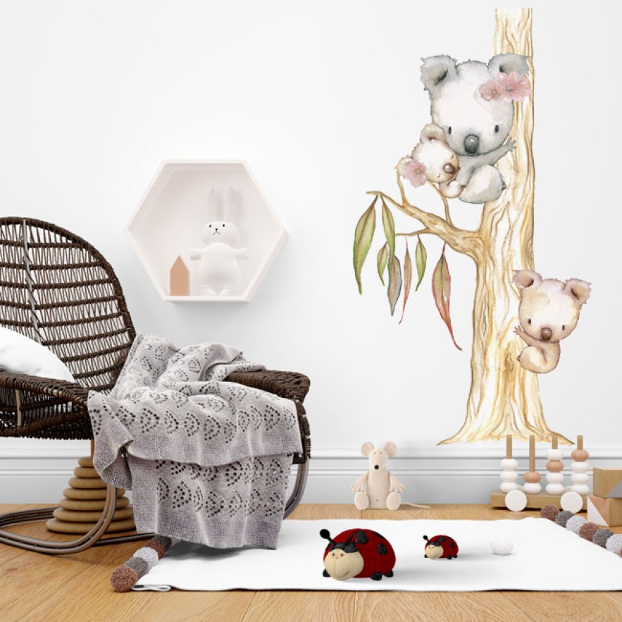 Vinilos decorativos infantiles koalas en acuarela