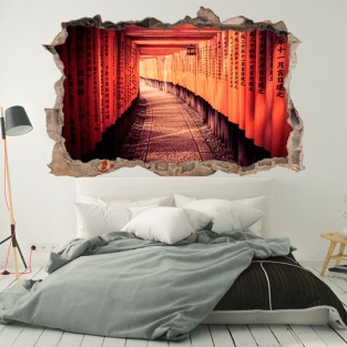 Vinilos agujero 3d túnel en kioto japón