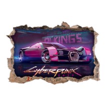 Vinilo agujero 3d coche futurista cyberpunk 2077