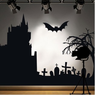 Vinilos siluetas ambiente halloween Vinilos siluetas ambiente halloween