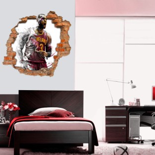 Vinilos agujero 3d basketball lebron james nba Vinilos agujero 3d basketball lebron james nba