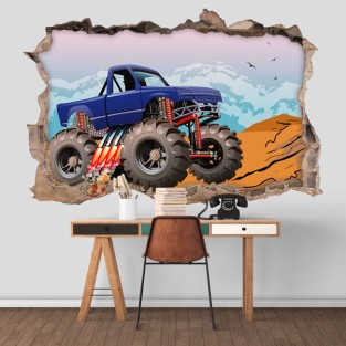 Vinilos agujero 3d monster truck bigfoot Vinilos agujero 3d monster truck bigfoot