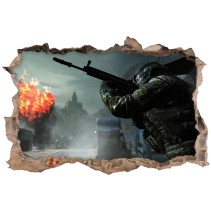 Vinilo decorativo agujero 3d call of duty black ops 2