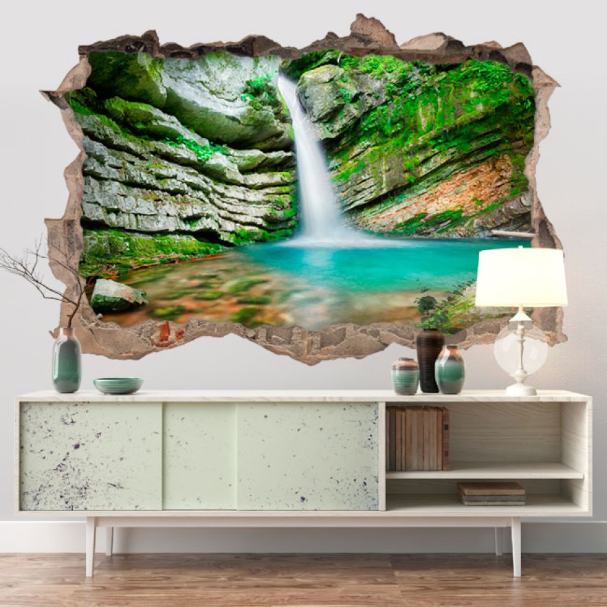 Vinilos agujero 3d cascada en eslovenia