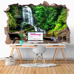 Vinilos agujeros 3d paisaje cascadas catawba old fort