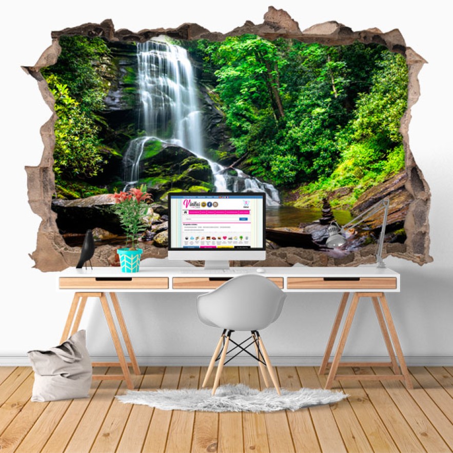 Vinilos agujeros 3d paisaje cascadas catawba old fort
