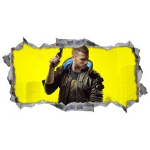 Vinilos agujero 3d personaje cyberpunk 2077