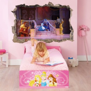 Vinilos agujero 3d disney película la bella y la bestia Vinilos agujero 3d disney película la bella y la bestia