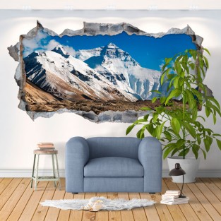 Vinilos agujero 3d paisaje monte everest Vinilos agujero 3d paisaje monte everest
