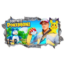 Vinilos decorativos agujero 3d fortnite pokémon