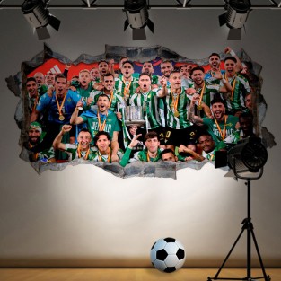 Vinilos agujero 3d fútbol real betis balompié celebración Vinilos agujero 3d fútbol real betis balompié celebración