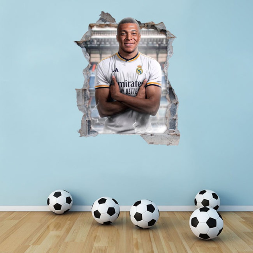 Vinilos 3d kylian mbappé madrid