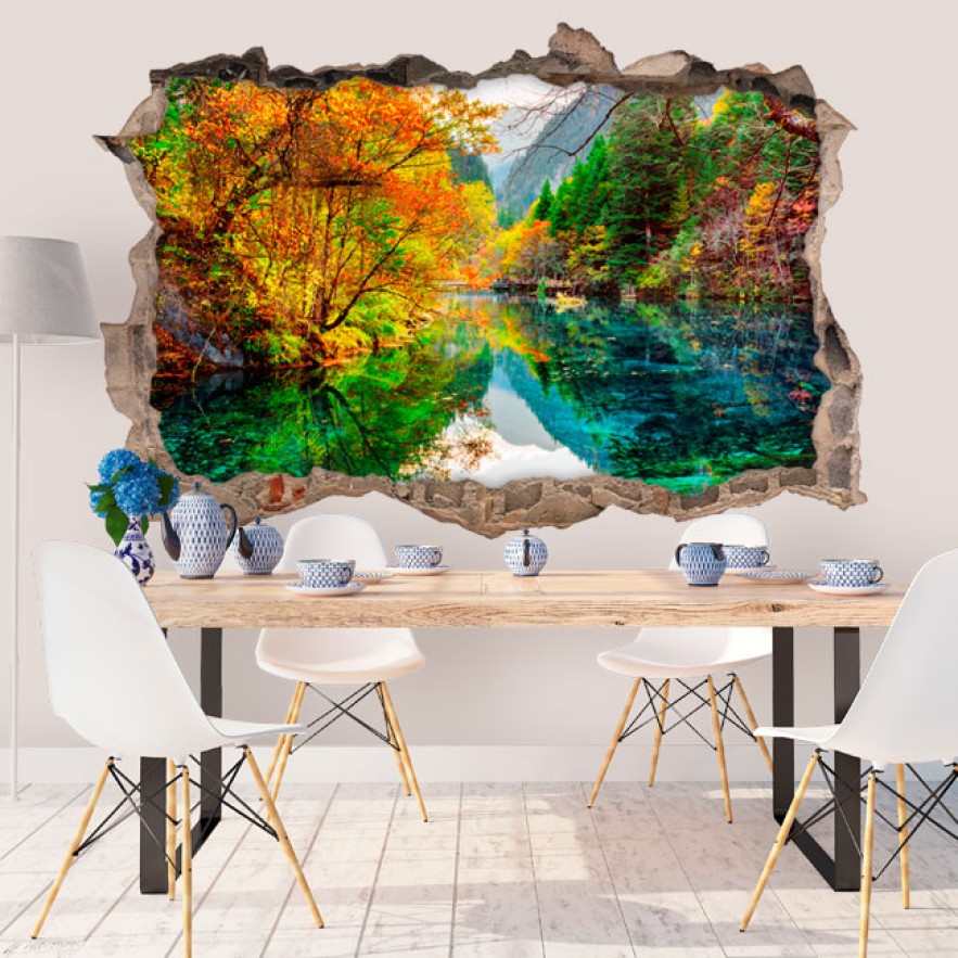Vinilos agujero 3d lago five flower china