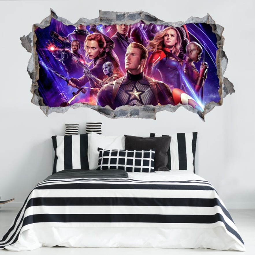 Vinilos decorativos agujero 3d los vengadores