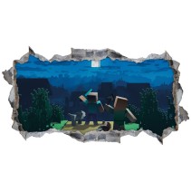 Vinilos decorativos agujero 3d minecraft