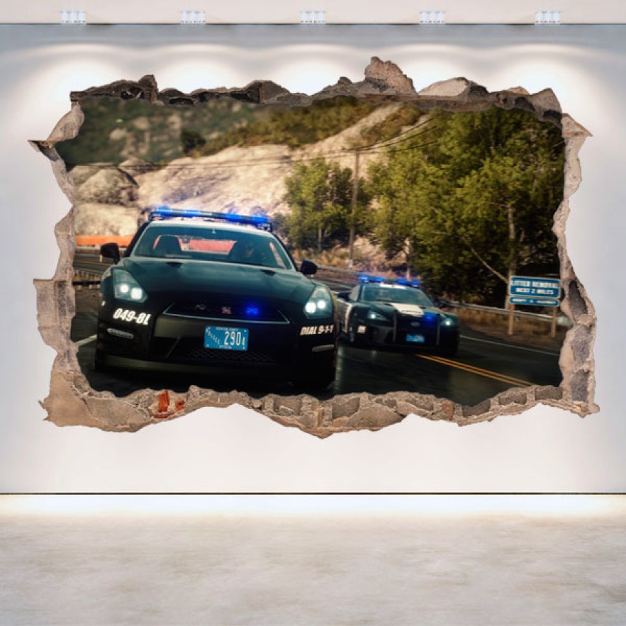 Vinilo agujero 3d videojuego need for speed rivals